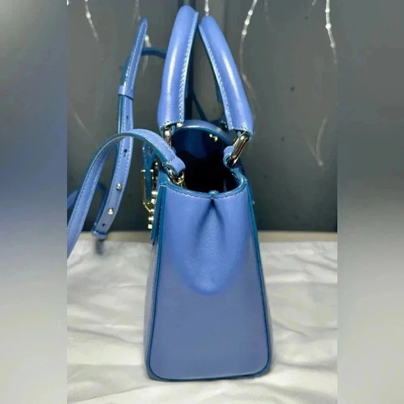 Jimmy‎ Choo Lockett Leather Studded Tote Bag With Crossbody Strap Denim VGC - Picture 4 of 10